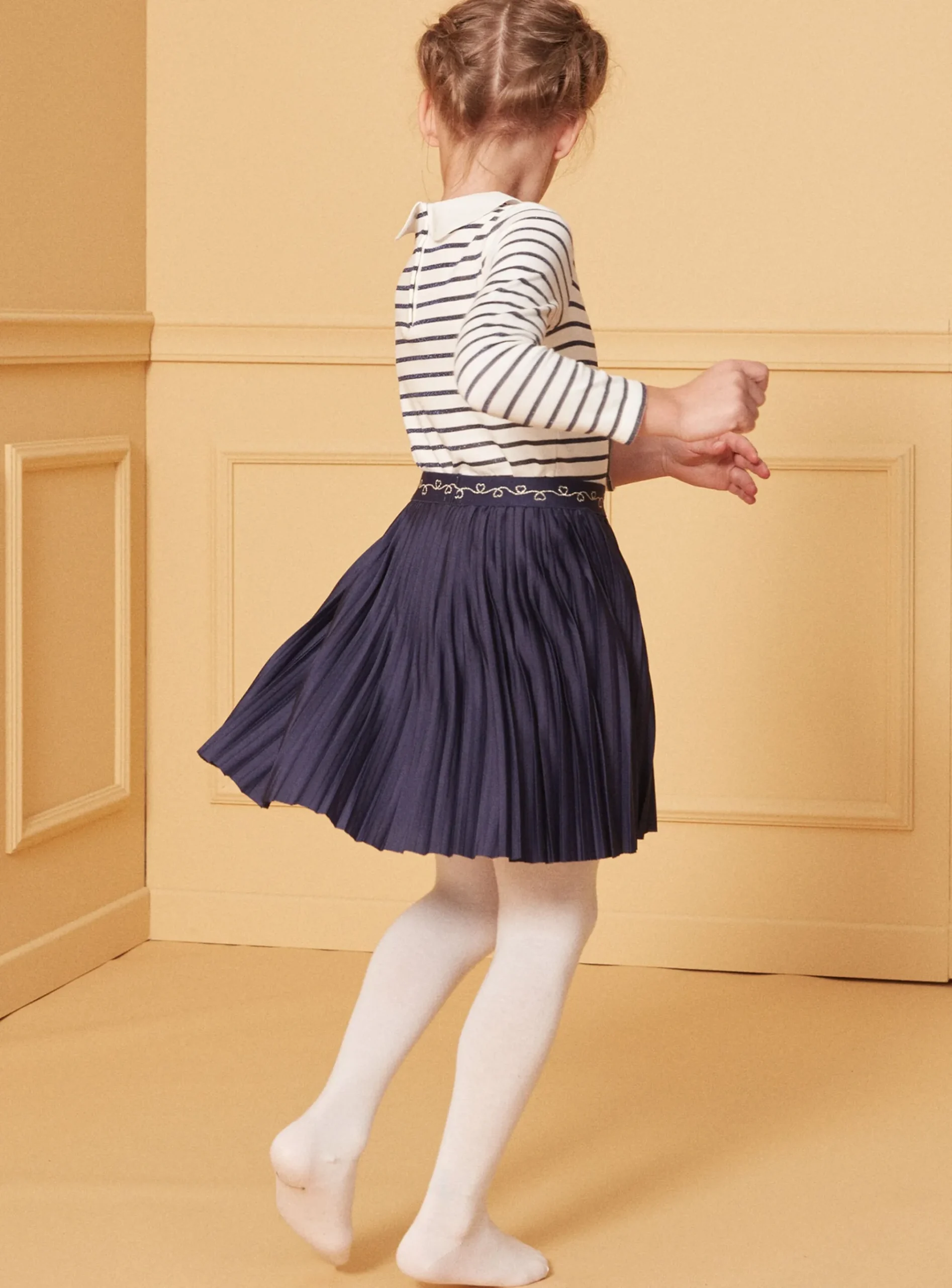 Sergent Major Jupe & Short-Jupe plissée bleu marine