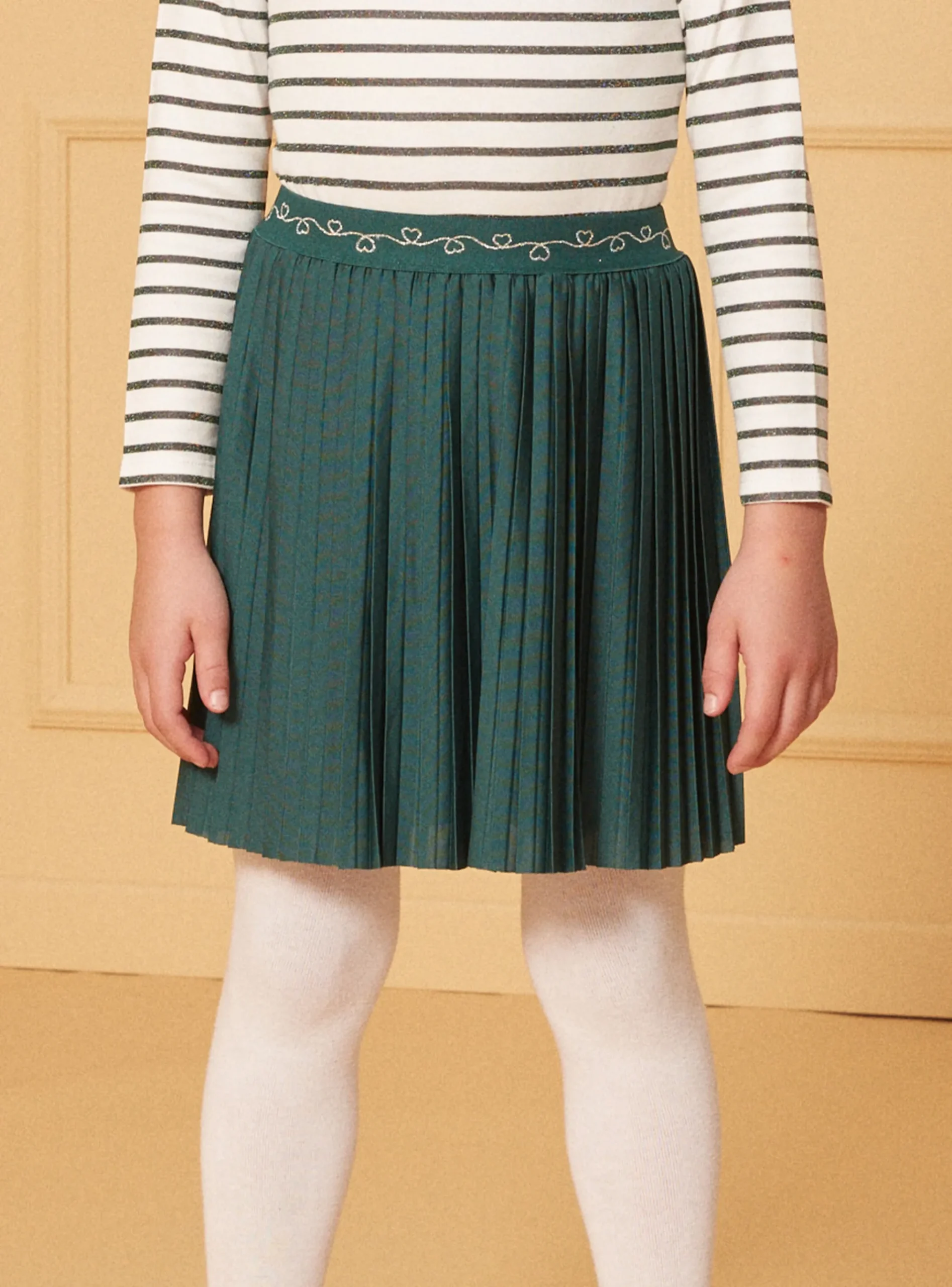 Sergent Major Jupe & Short-Jupe plissée verte