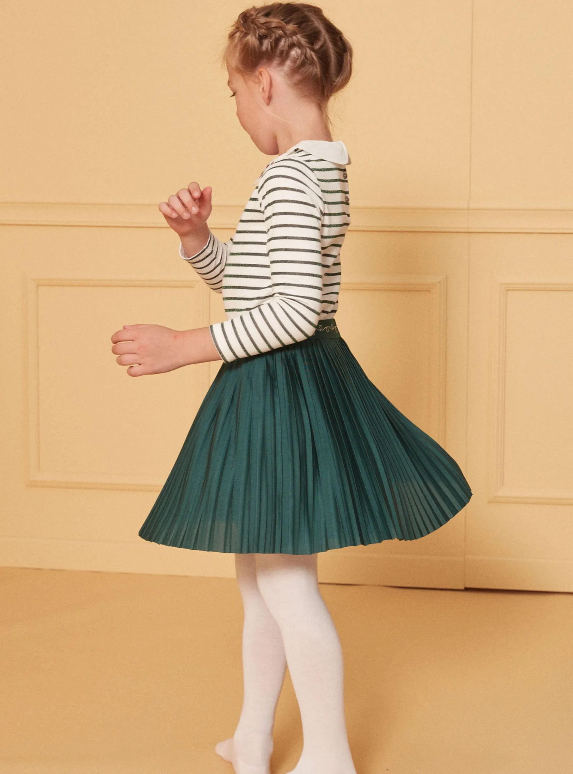 Sergent Major Jupe & Short-Jupe plissée verte