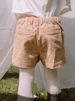 Sergent Major Jupe & Short-Jupe-short beige &agrave; imprim&eacute; fleuri paillet&eacute;