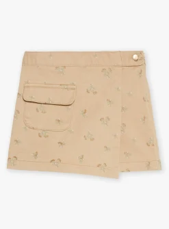 Sergent Major Jupe & Short-Jupe-short beige &agrave; imprim&eacute; fleuri paillet&eacute;