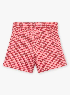 Sergent Major Jupe & Short-Jupe-short rose barbapapa et rouge &agrave; imprim&eacute; pied-de-poule