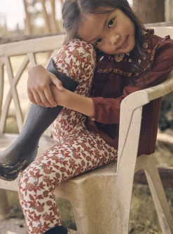 Sergent Major Pantalon, Jean & Legging-Legging &eacute;cru &agrave; imprim&eacute; fleuri