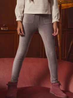 Sergent Major Pantalon, Jean & Legging-Legging en velours c&ocirc;tel&eacute; paillet&eacute;