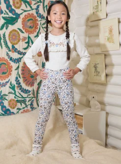 Sergent Major Pantalon, Jean & Legging-Legging fleuri  doubl&eacute; polaire