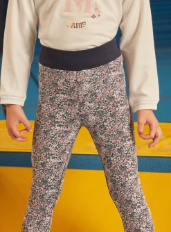 Sergent Major Pantalon, Jean & Legging-Legging marine fleuri