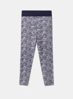 Sergent Major Pantalon, Jean & Legging-Legging marine fleuri