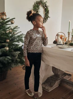 Sergent Major Pantalon, Jean & Legging-Legging noir en velours à paillettes