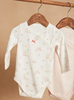Sergent Major Body-Lot de 2 body rose et &eacute;cru en coton biologique