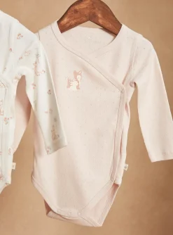 Sergent Major Body-Lot de 2 body rose et &eacute;cru en coton biologique