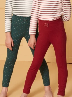 Sergent Major Pantalon, Jean & Legging-Lot de 2 leggings vert et rouge