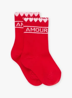 Sergent Major Sous-vêtement, Chaussette & Collant-Lot de 3 paires de chaussettes rouges, roses et &eacute;crues