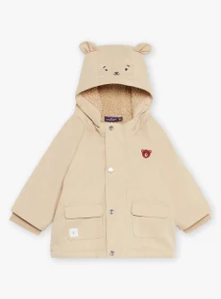 Sergent Major Manteau, Parka & Veste-Manteau &agrave; capuche 3 en 1 beige en canvas