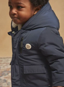 Sergent Major Manteau, Parka & Veste-Manteau &agrave; capuche bleu nuit en canvas