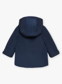 Sergent Major Manteau, Parka & Veste-Manteau &agrave; capuche bleu nuit en canvas