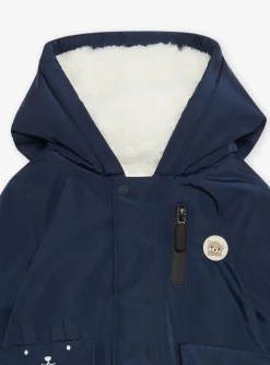 Sergent Major Manteau, Parka & Veste-Manteau &agrave; capuche bleu nuit en canvas