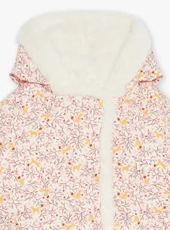 Sergent Major Manteau, Parka & Veste-Manteau &agrave; capuche r&eacute;versible &eacute;cru et rose