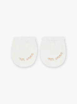Sergent Major Bonnet, Moufle, Chausson & Chaussette-Moufles de naissance &eacute;crues en coton biologique