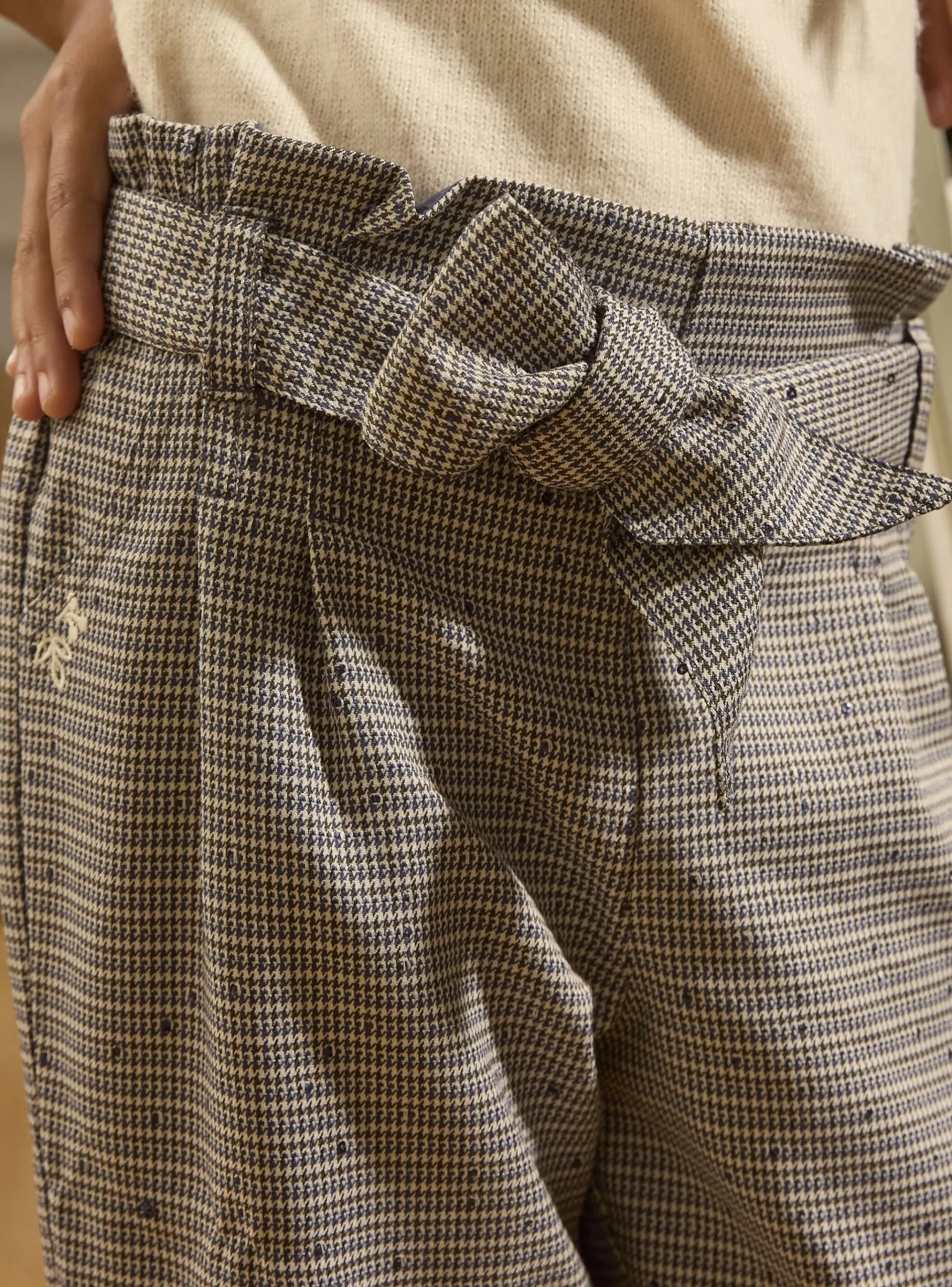 Sergent Major Pantalon, Jean & Legging-Pantalon à motifs pied de poule