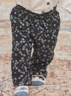 Sergent Major Pantalon & Jean-Pantalon bleu ardoise à imprimé fleuri en velours côtelé