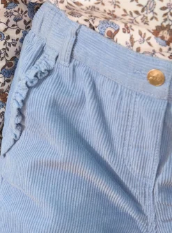 Sergent Major Pantalon, Jean & Legging-Pantalon bleu en velours c&ocirc;tel&eacute;s