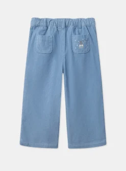 Sergent Major Pantalon, Jean & Legging-Pantalon bleu en velours c&ocirc;tel&eacute;s