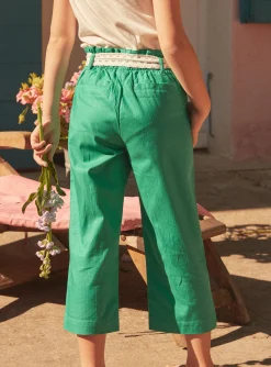 Sergent Major Pantalon, Jean & Legging-Pantalon fluide en popeline vert