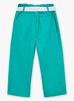 Sergent Major Pantalon, Jean & Legging-Pantalon fluide en popeline vert