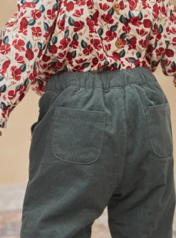 Sergent Major Pantalon & Jean-Pantalon vert argile en velours c&ocirc;tel&eacute;