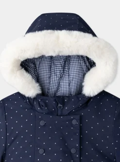 Sergent Major Manteau, Parka & Veste-Parka 3 en 1 marine à pois argentés
