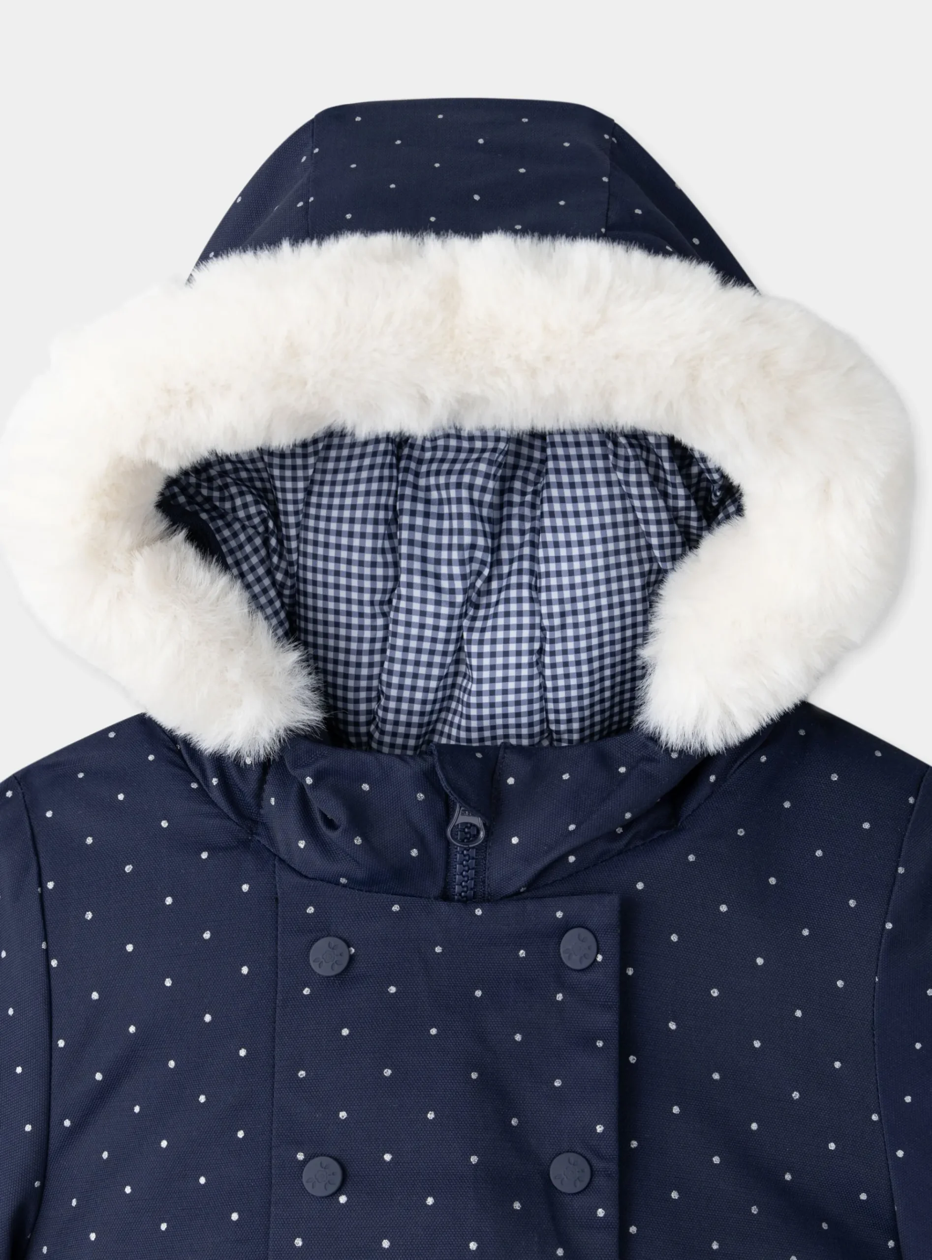 Sergent Major Manteau, Parka & Veste-Parka 3 en 1 marine à pois argentés