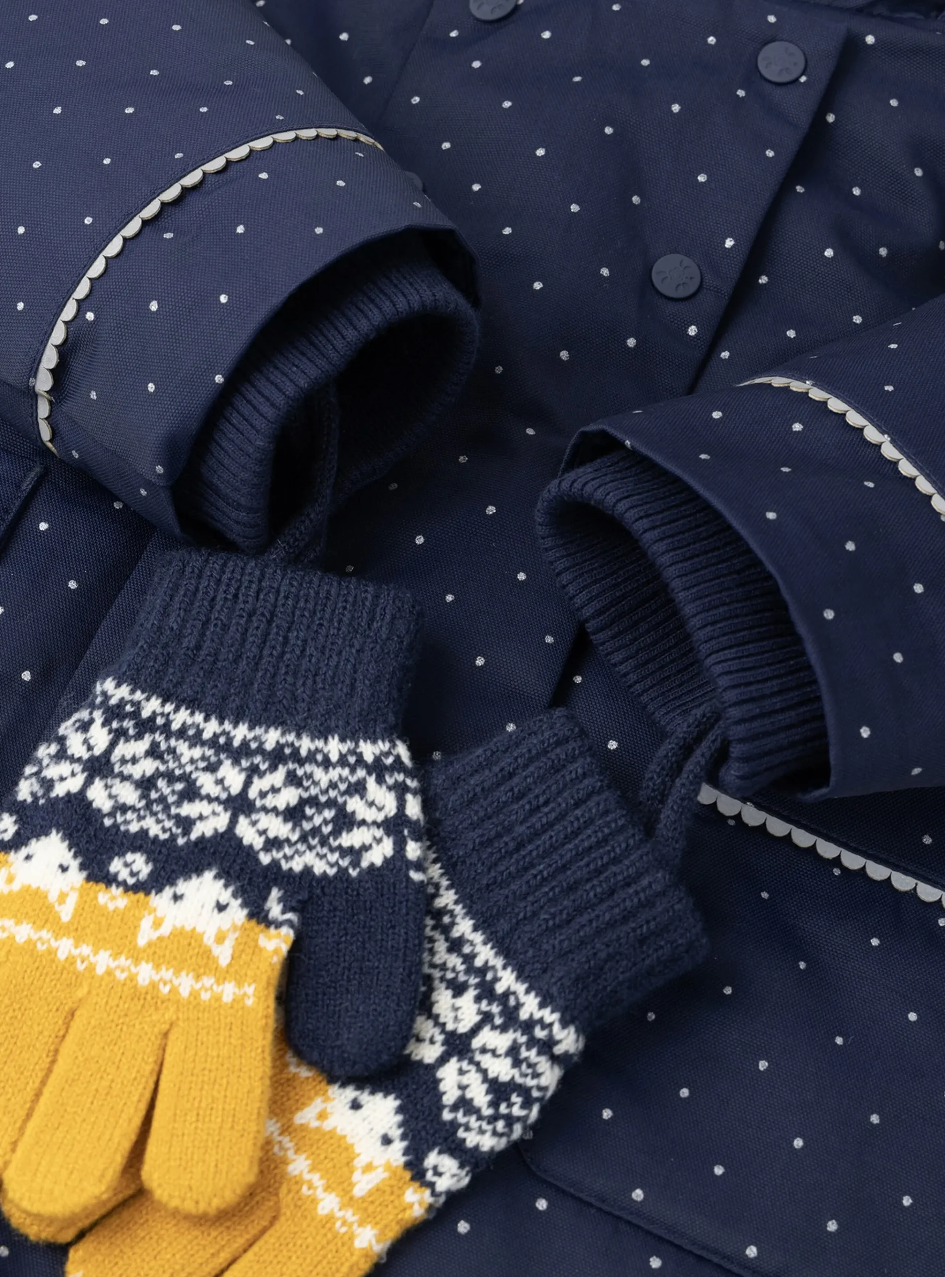 Sergent Major Manteau, Parka & Veste-Parka 3 en 1 marine à pois argentés