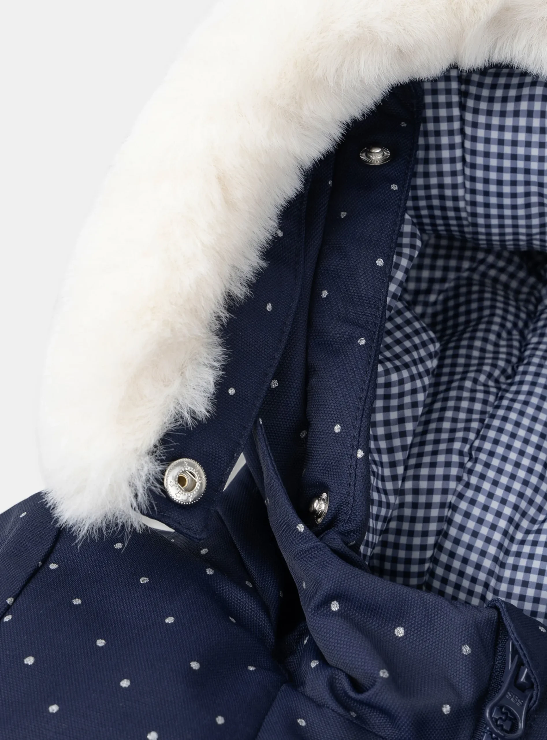 Sergent Major Manteau, Parka & Veste-Parka 3 en 1 marine à pois argentés