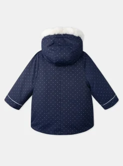 Sergent Major Manteau, Parka & Veste-Parka 3 en 1 marine à pois argentés