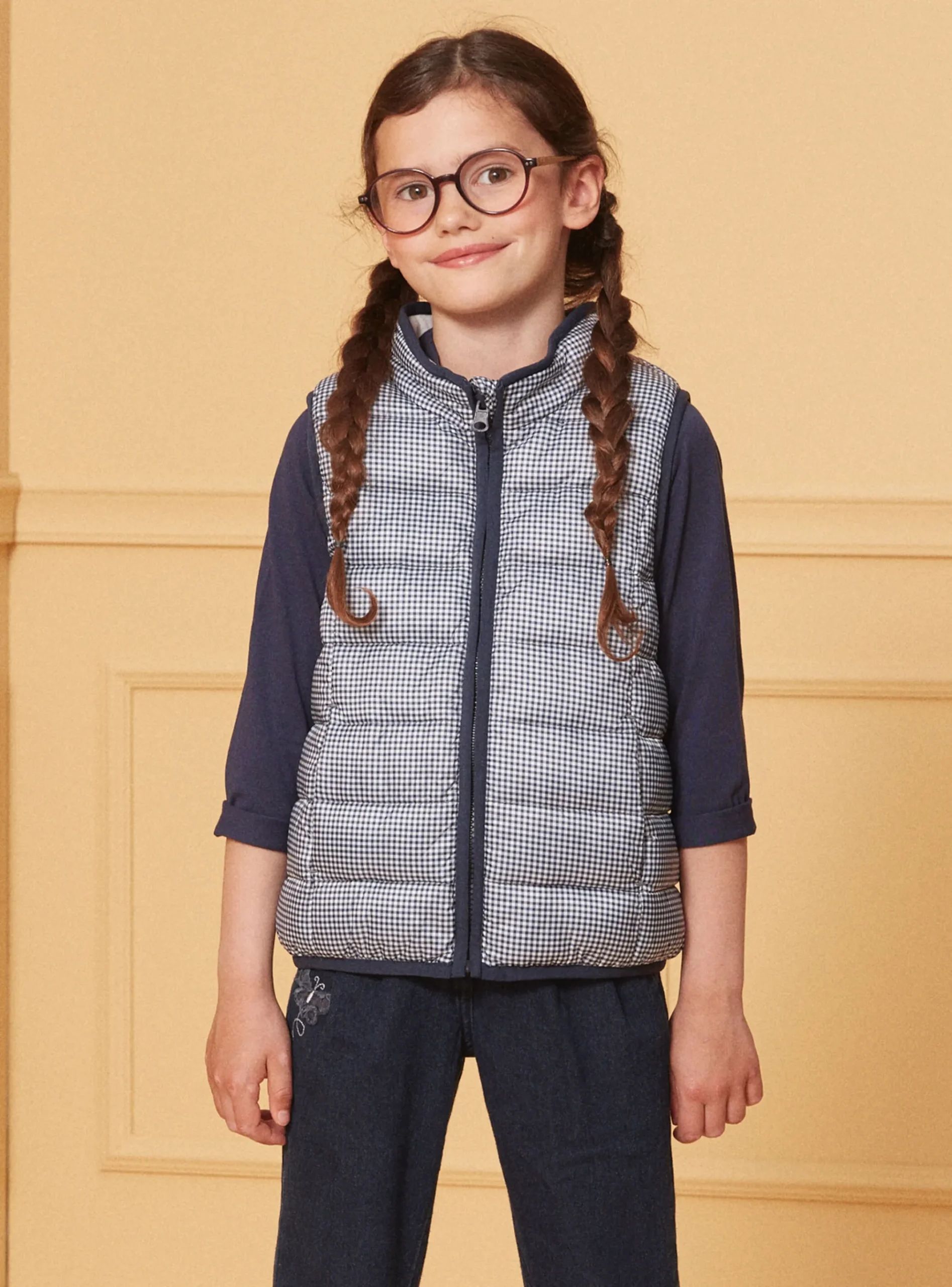Sergent Major Manteau, Parka & Veste-Parka 3 en 1 marine à pois argentés