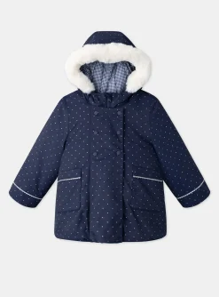 Sergent Major Manteau, Parka & Veste-Parka 3 en 1 marine à pois argentés