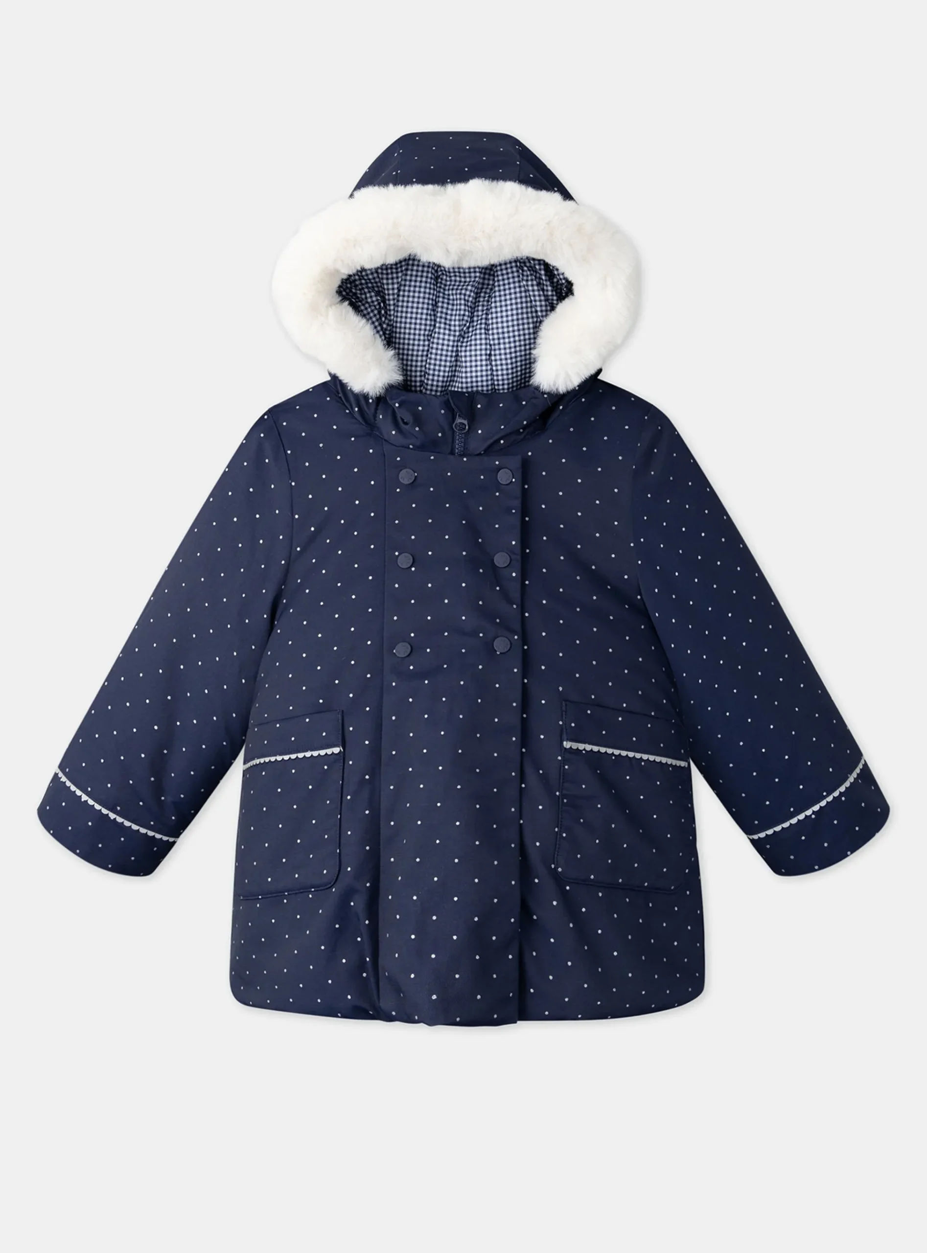 Sergent Major Manteau, Parka & Veste-Parka 3 en 1 marine à pois argentés
