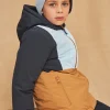 Sergent Major Manteau, Parka & Veste-Parka &agrave; capuche bleue et beige r&eacute;fl&eacute;chissante