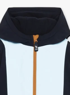 Sergent Major Manteau, Parka & Veste-Parka &agrave; capuche bleue et beige r&eacute;fl&eacute;chissante