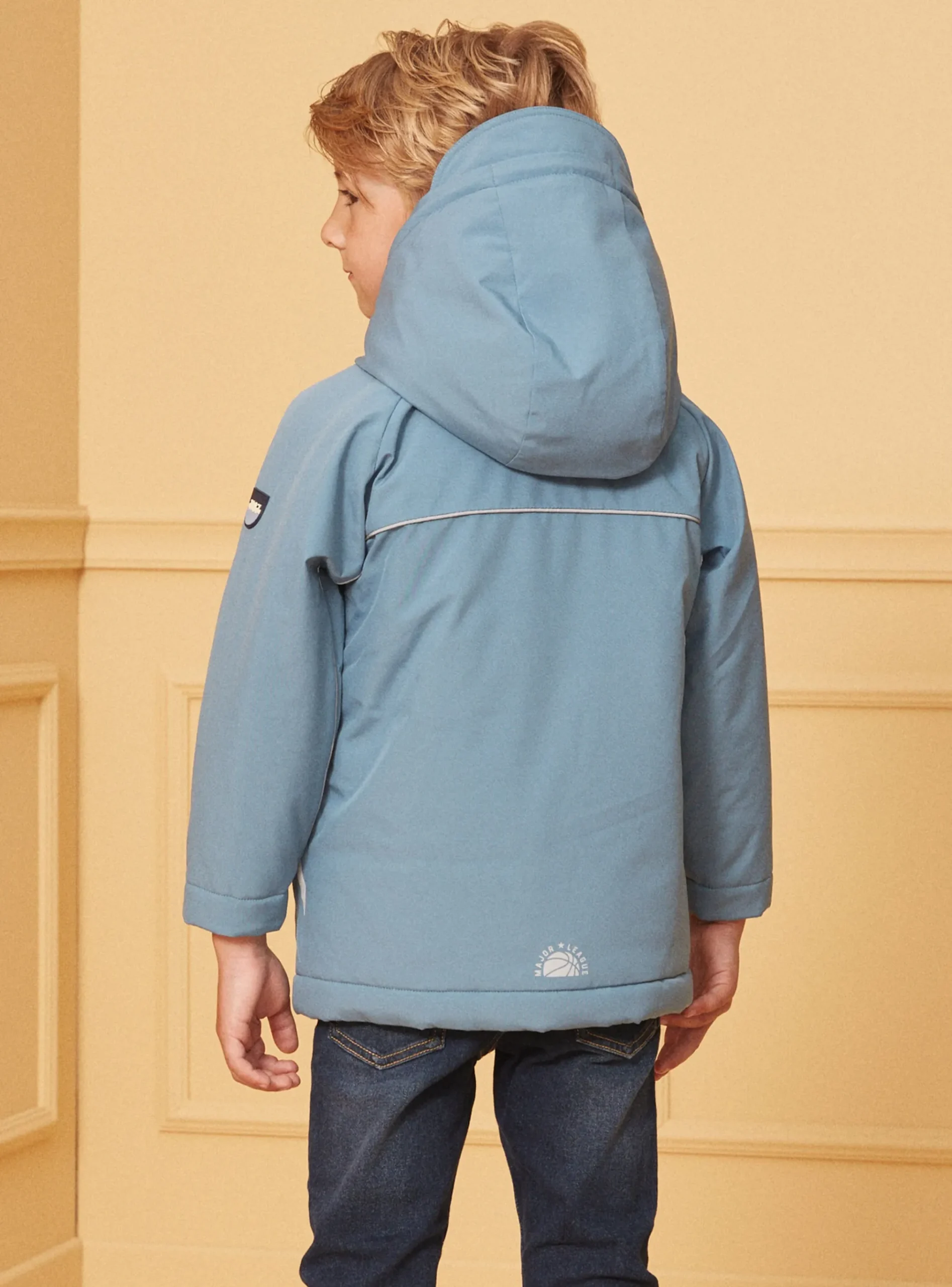 Sergent Major Manteau, Parka & Veste-Parka Bleue à capuche mi-saison