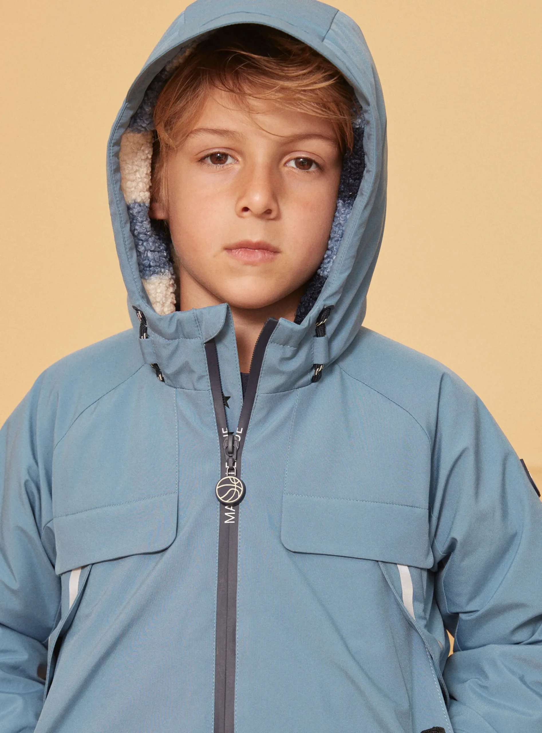 Sergent Major Manteau, Parka & Veste-Parka Bleue à capuche mi-saison