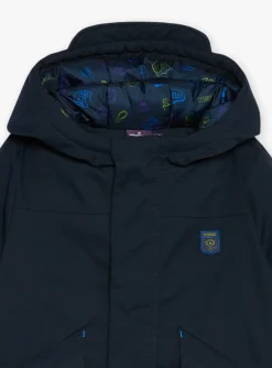 Sergent Major Manteau, Parka & Veste-Parka imperm&eacute;able 3 en 1 bleu marine &agrave; capuche
