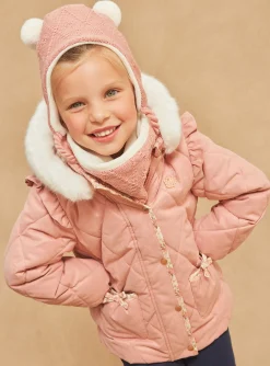 Sergent Major Manteau, Parka & Veste-Parka rose matelassée à capuche