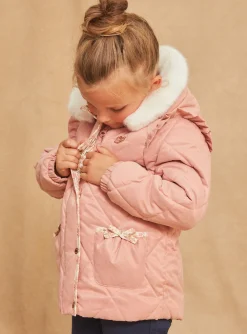 Sergent Major Manteau, Parka & Veste-Parka rose matelass&eacute;e &agrave; capuche