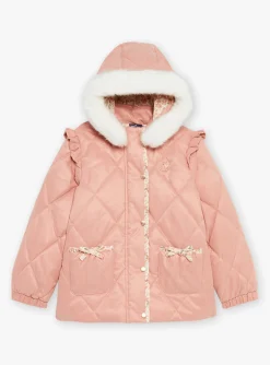 Sergent Major Manteau, Parka & Veste-Parka rose matelass&eacute;e &agrave; capuche