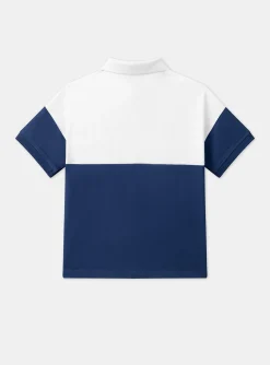 Sergent Major T-shirt & Polo-Polo bleu et blanc en jersey &agrave; motif blaireau guitariste