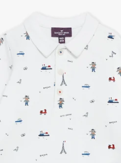 Sergent Major Chemise, T-shirt & Polo-Polo &eacute;cru &agrave; imprim&eacute; Paris