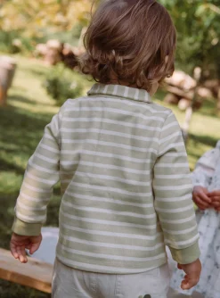 Sergent Major Chemise, T-shirt & Polo-Polo &eacute;cru et vert argile &agrave; imprim&eacute; &agrave; rayures