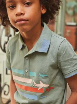 Sergent Major T-shirt & Polo-Polo vert à motif avions