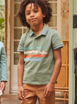 Sergent Major T-shirt & Polo-Polo vert &agrave; motif avions